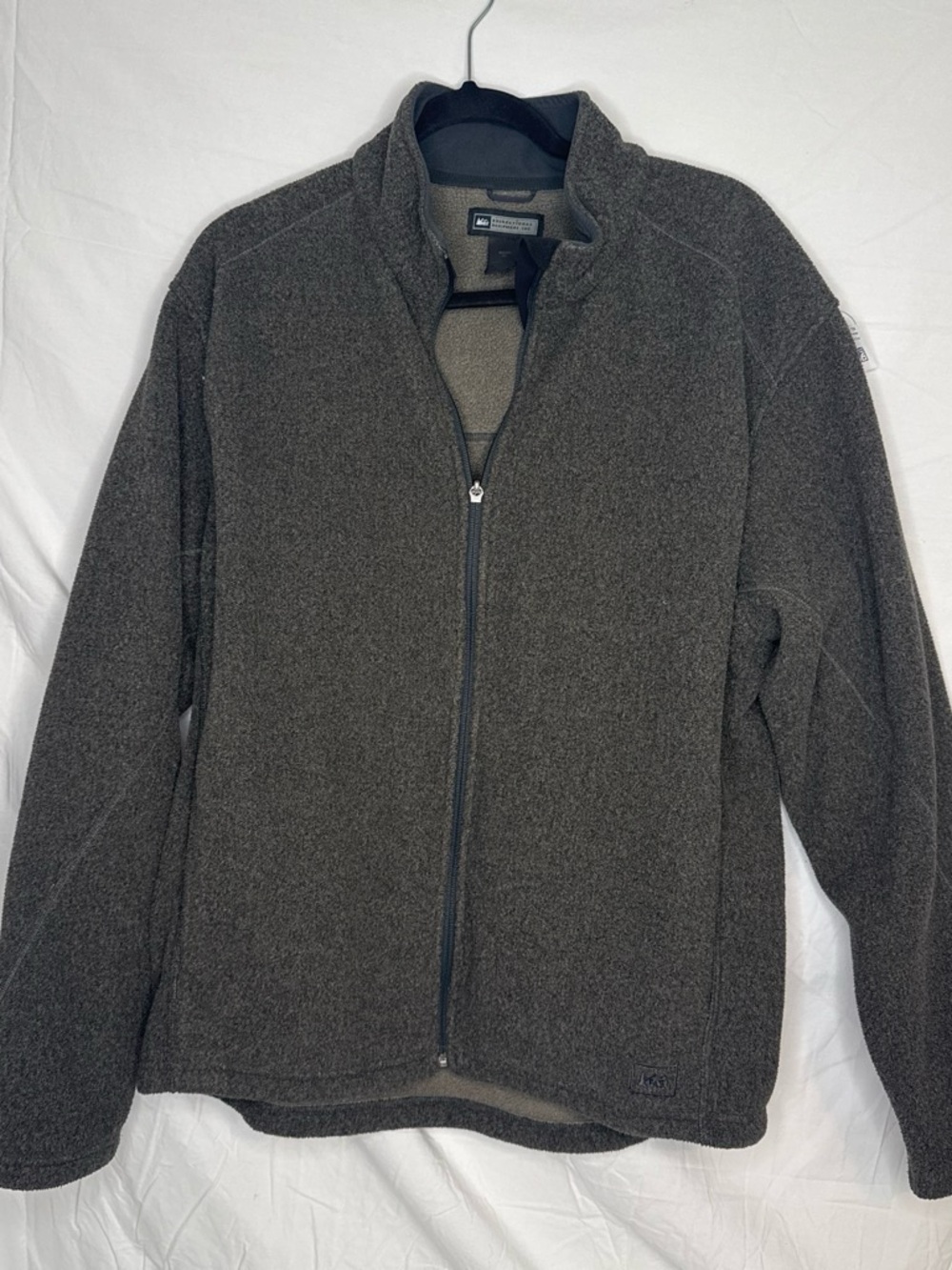 REI Men's XL Zip-Front Fleece Sweater Jacket - Gray